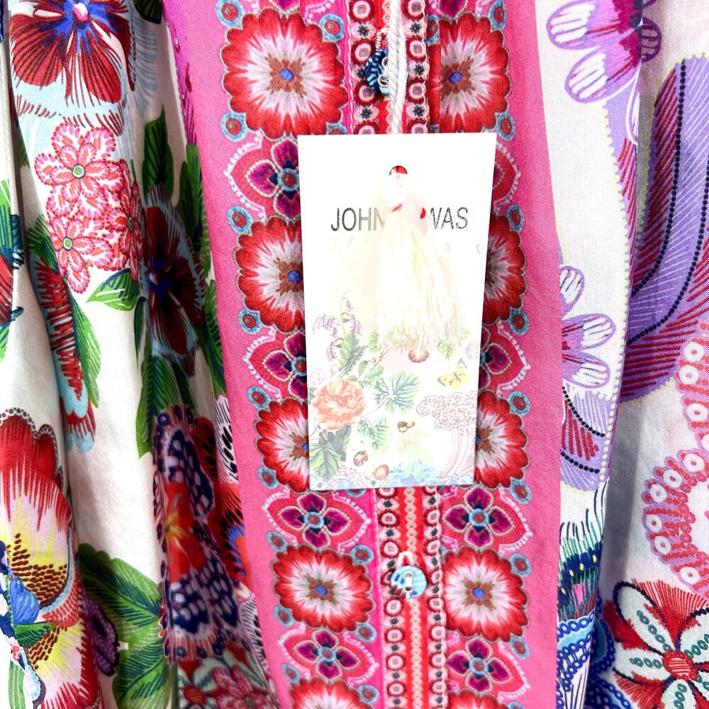 JOHNNY WAS Women's Avah Silk Blouse Medium Kallie Floral Button Down NWT - Picture 11 of 11